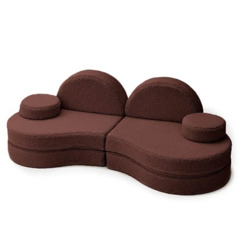 MeowBaby® Coccolo Modular Baby Sofa - 6-piece set, Bearly Brown