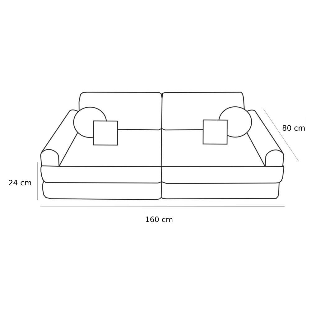 Large modular sofa bed - premium-class ribbed velvet in turquoise - Image 5