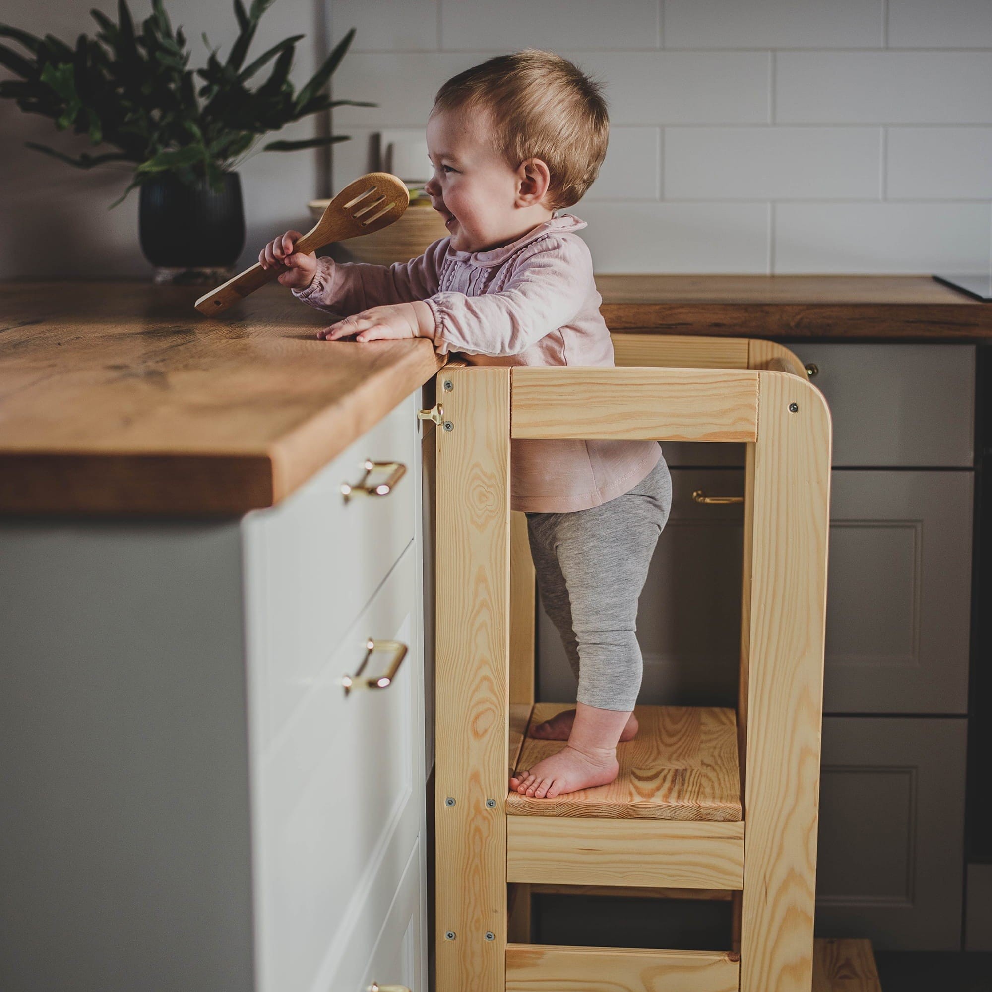 MeowBaby puidust õppetorn lastele - naturaalne - Pilt 10