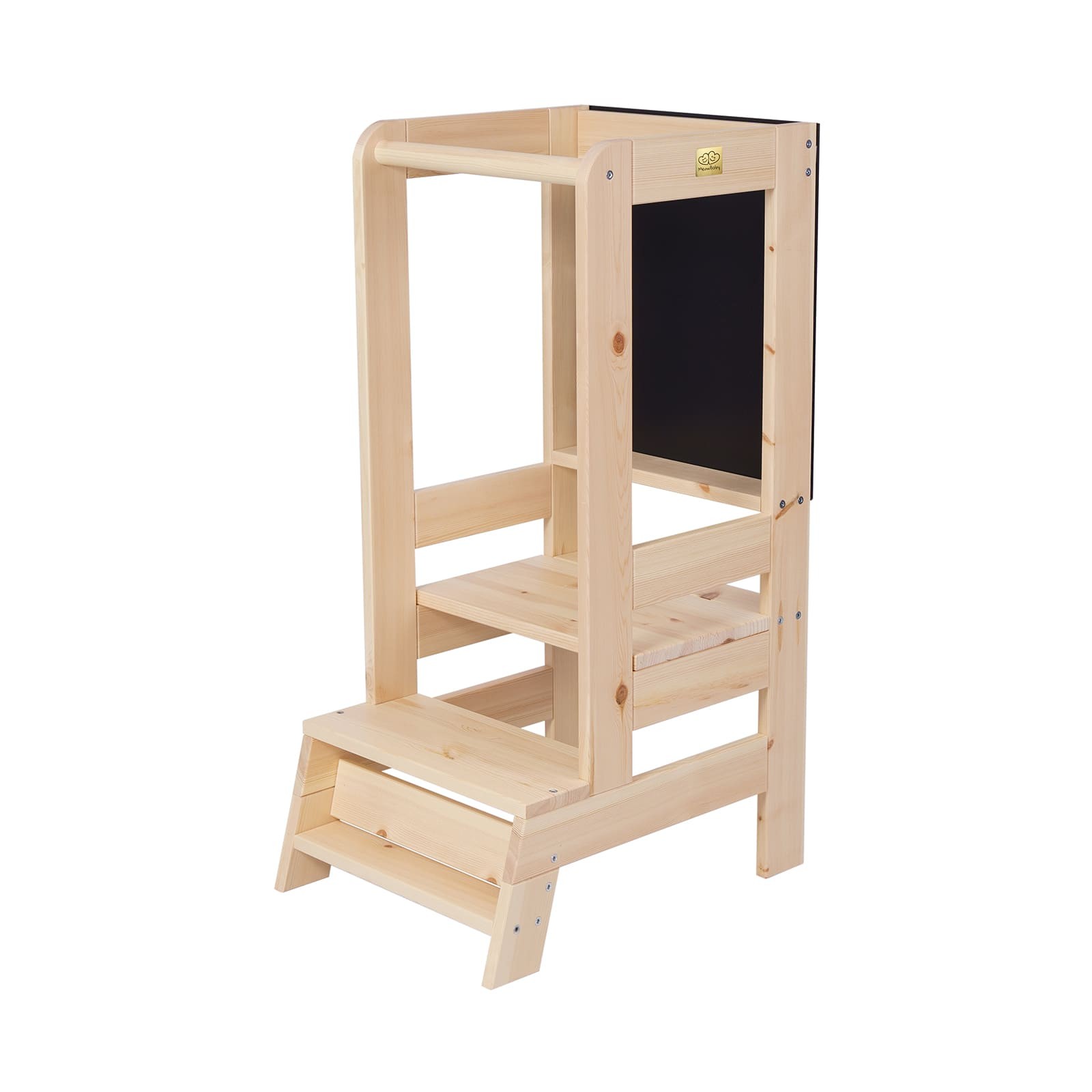 MeowBaby puidust õppetorn lastele tahvliga - naturaalne - Pilt 10