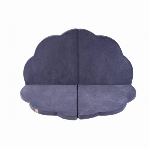 Play mat for children - cloud-shaped, bluish-gray velvet