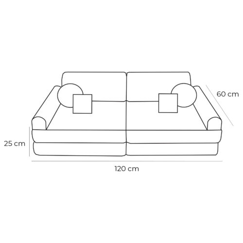 Keskmine modulaarne lastediivan - bouclé valge