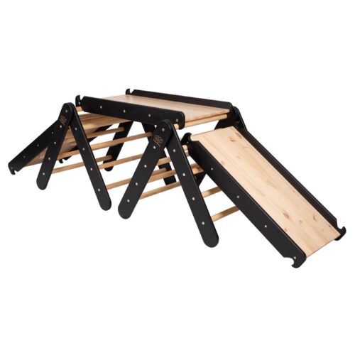 Climbing Triangle with Slide and Climbing Frame - Black