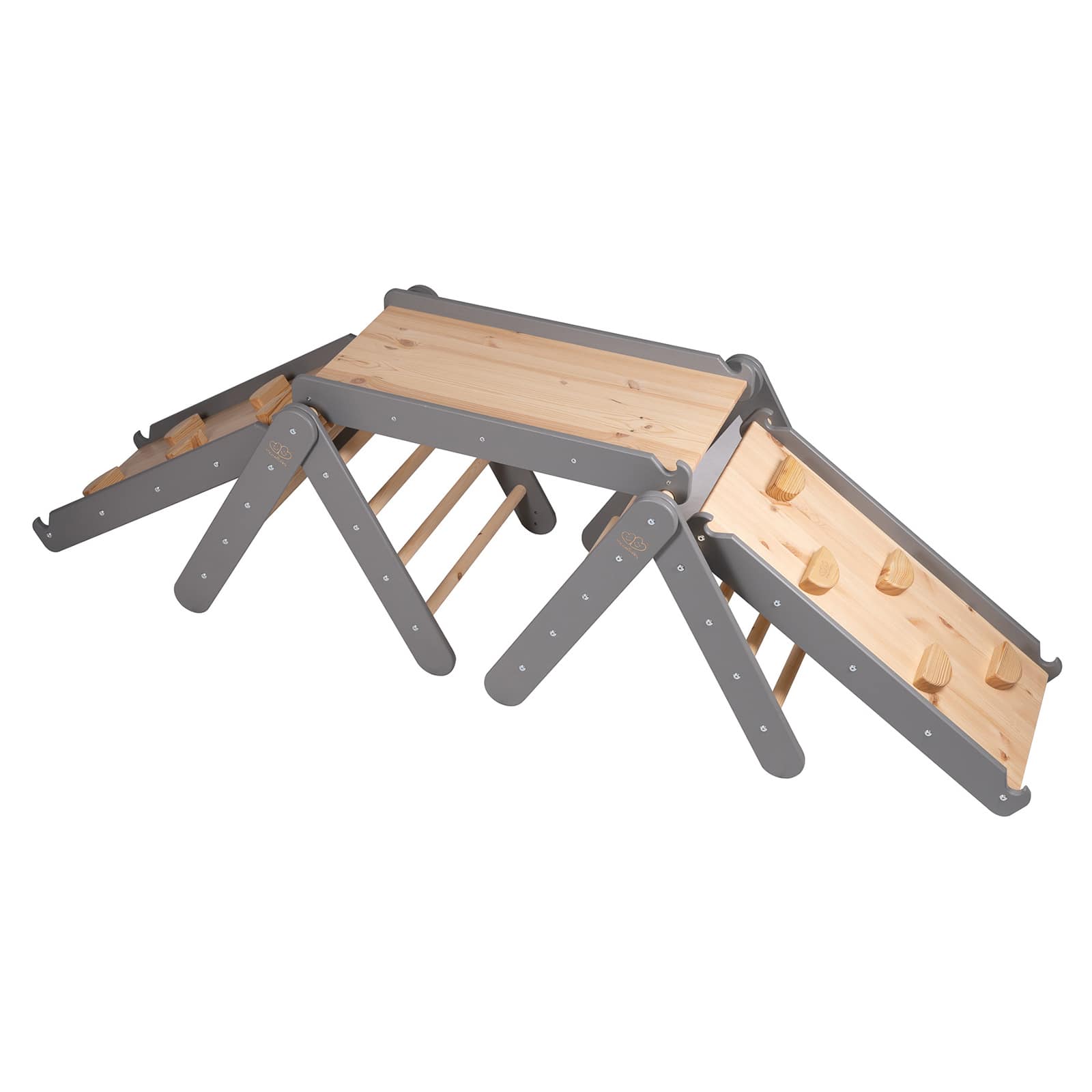 Climbing Triangle with Slide and Climbing Frame - Gray - Image 3