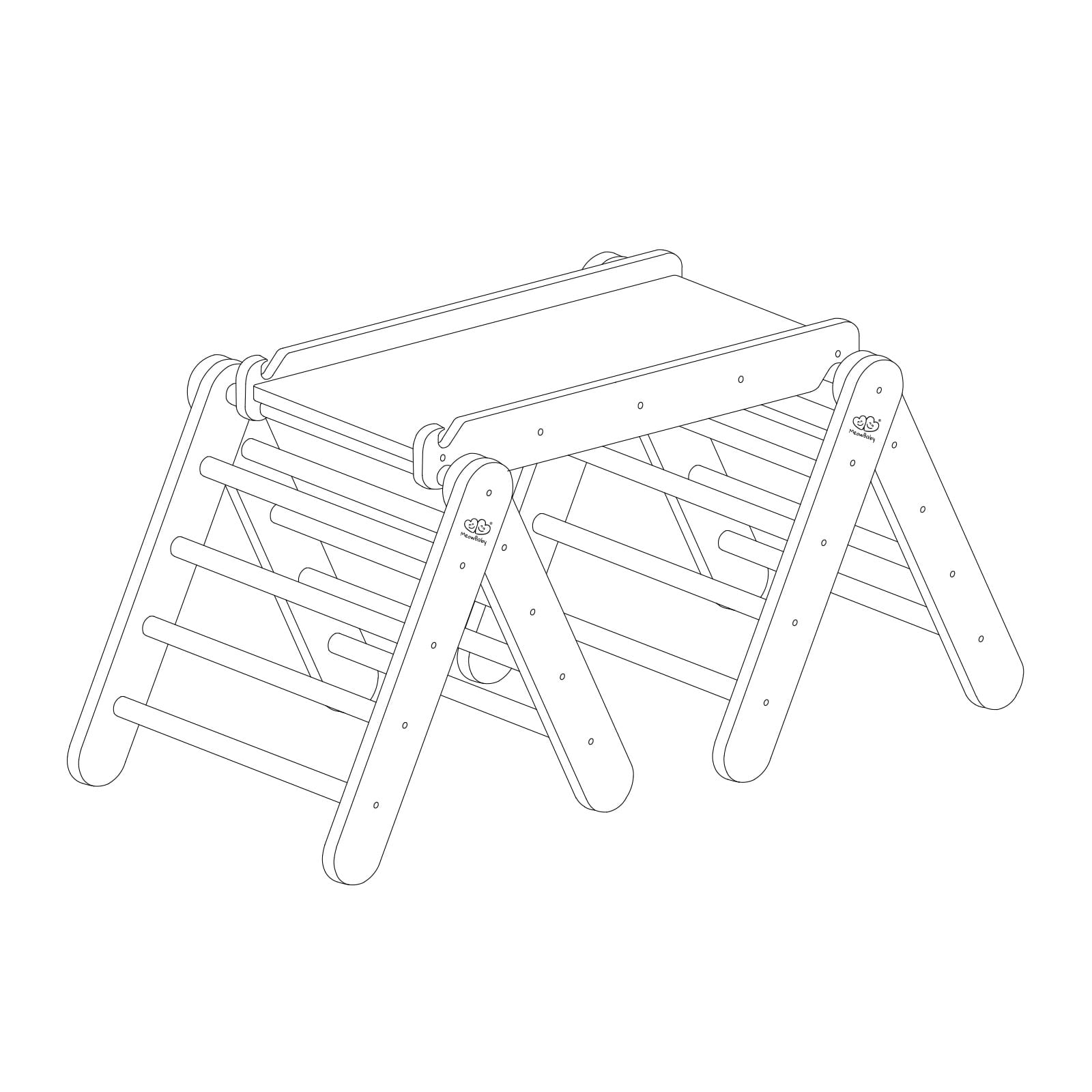 Climbing Triangle with Slide and Climbing Frame - Gray - Image 5