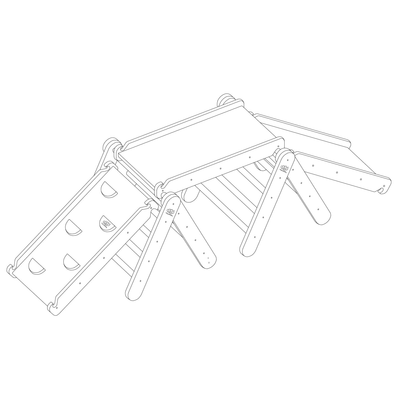 Climbing Triangle with Slide and Climbing Frame - Gray - Image 4