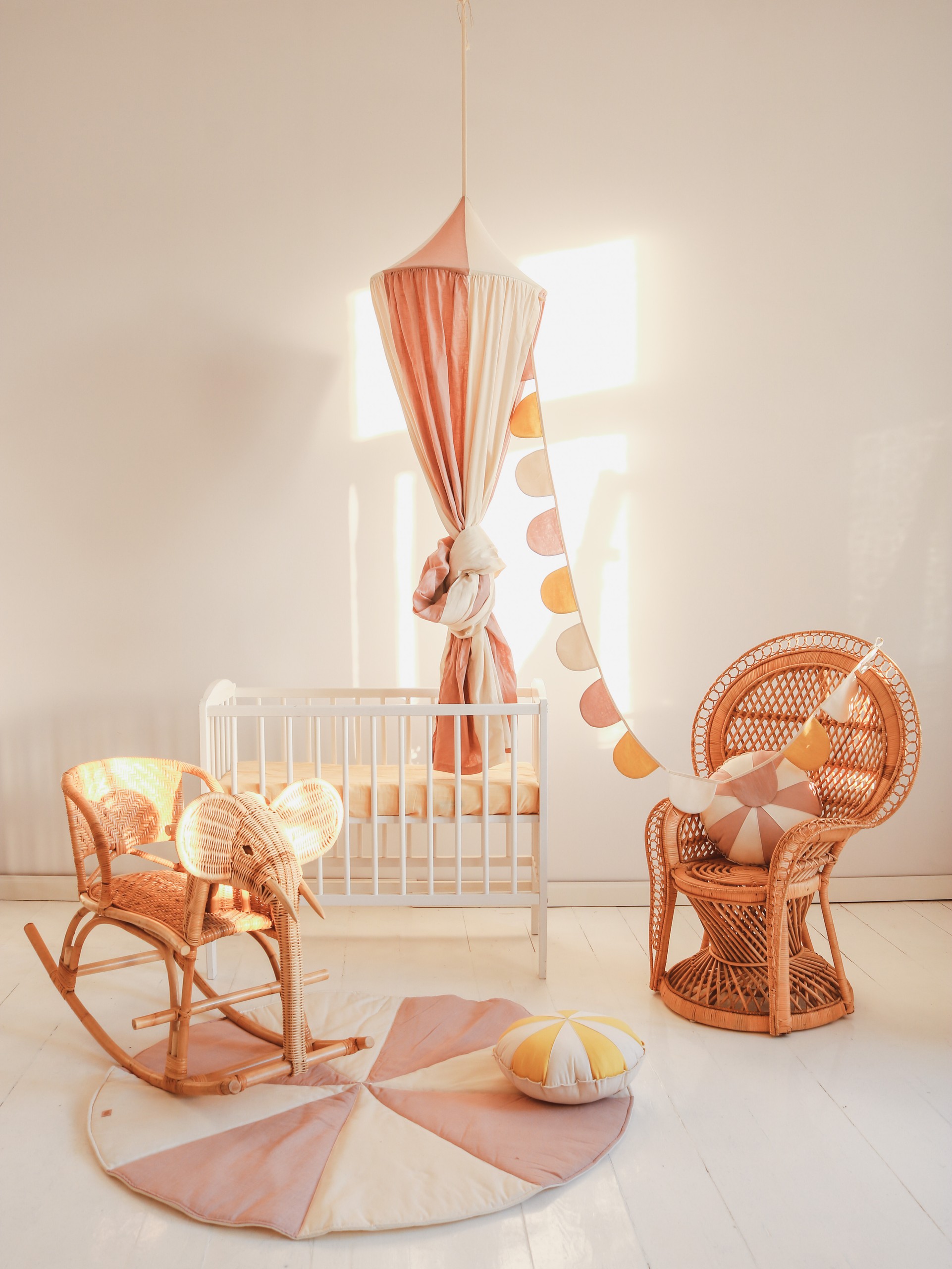 Canopy made of organic cotton and linen - powder pink - Image 2