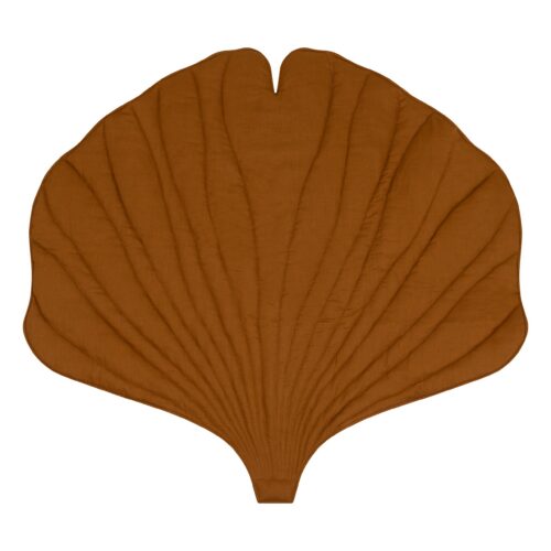 Organic cotton and linen maple leaf play mat - caramel