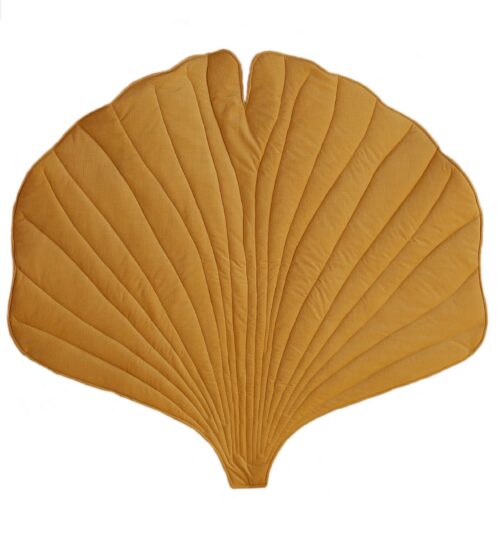 Organic Cotton and Velvet Maple Leaf Play Mat - Yellow