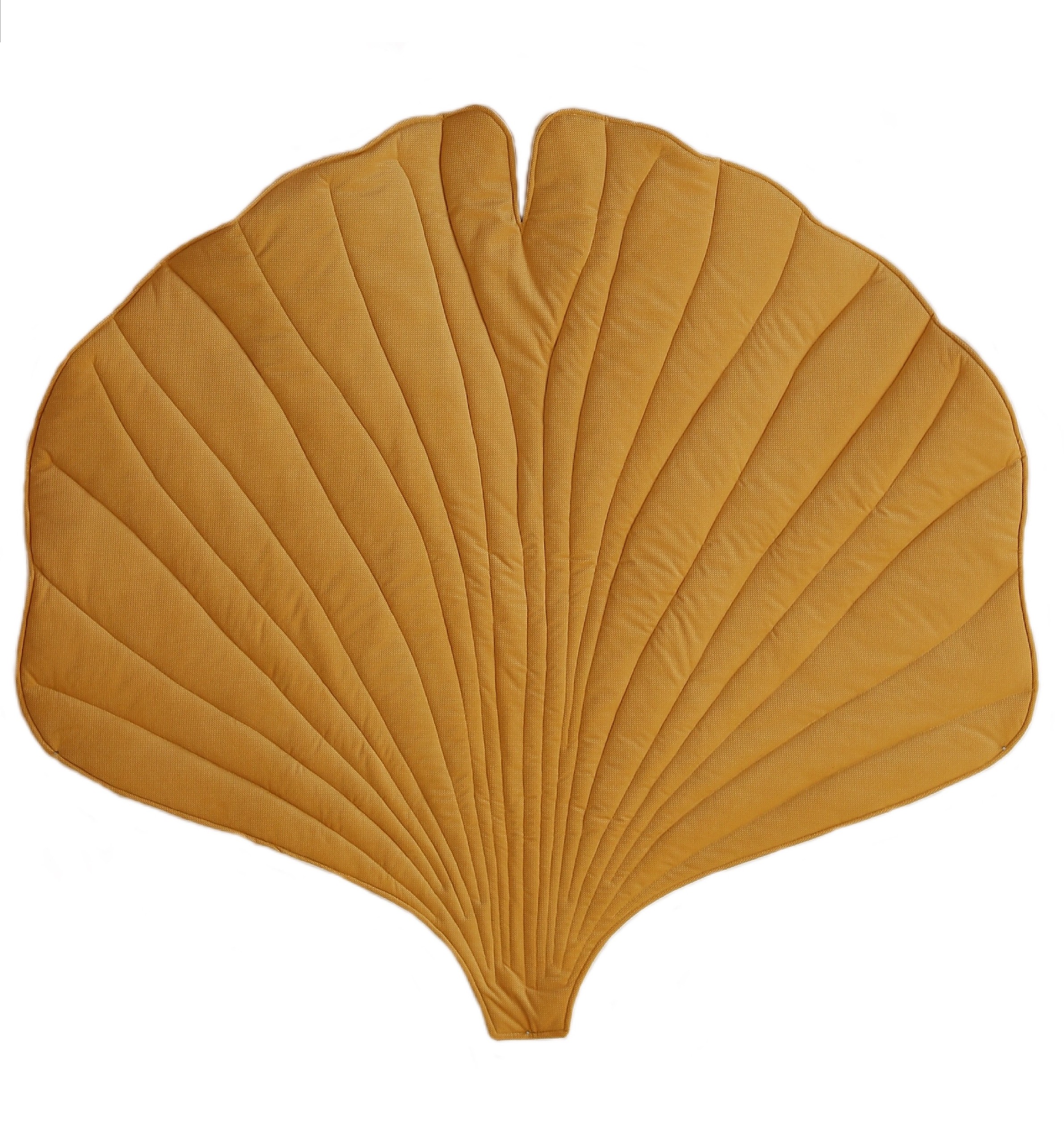 Organic Cotton and Velvet Maple Leaf Play Mat - Yellow