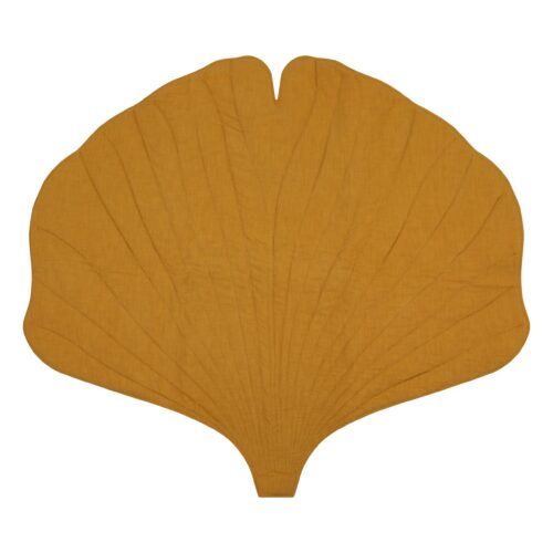 Organic Cotton and Linen Maple Leaf Play Mat - Mango