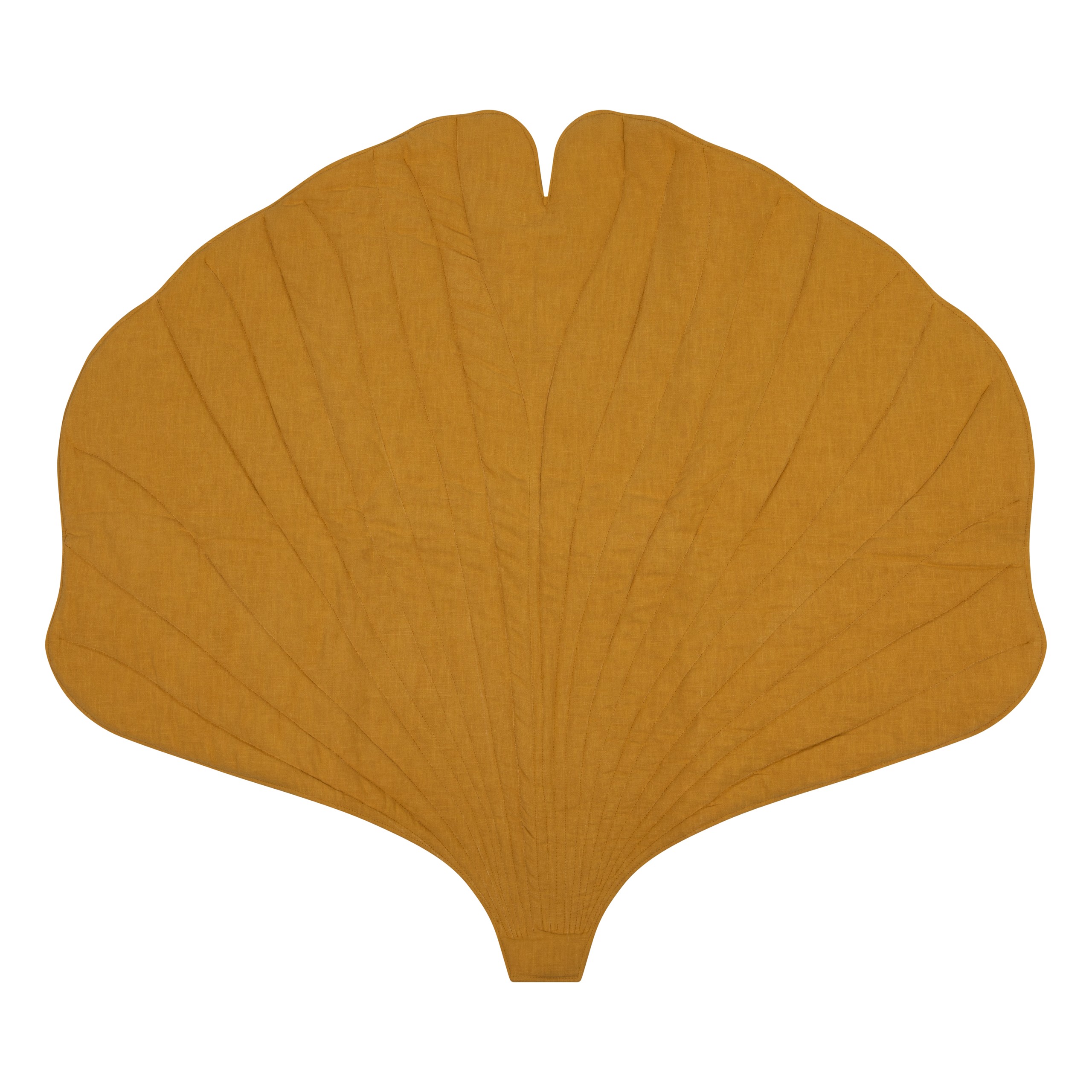 Organic Cotton and Linen Maple Leaf Play Mat - Mango