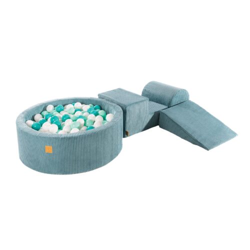 MeowBaby® Play Set with Ball Pool - Turquoise, Mint, and Pearl White