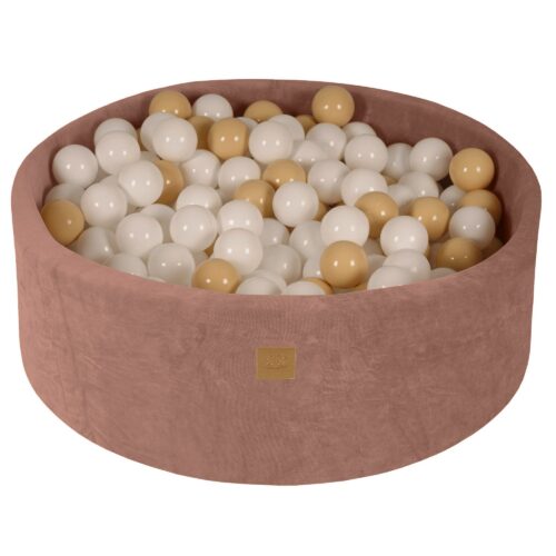 Round Ball Sea 200, white/beige, 90x30 cm - beige velvet