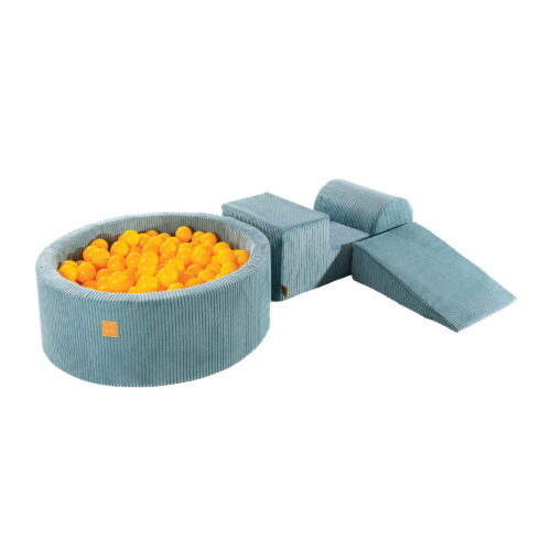 MeowBaby® mängukomplekt pallimerega - türkiis ja kollane
