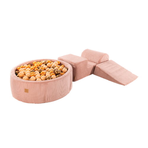 MeowBaby® Play Set with Ball Pit - Pink, Beige, and Gold
