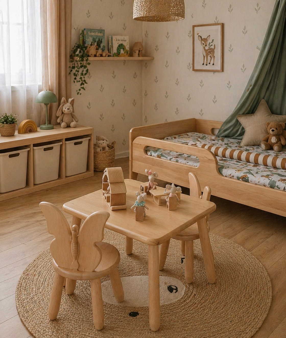 Laud ja 2 tooli komplekt - liblikas - Pilt 3