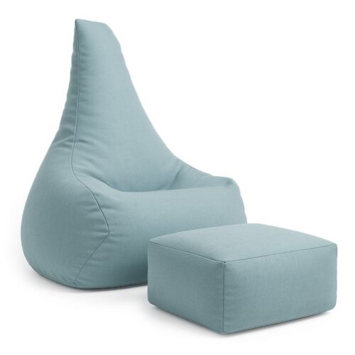 Tearo: Beanbag chair and footrest for little ones - sky blue
