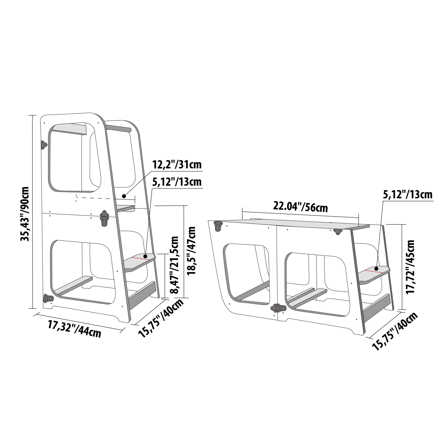 Convertible study desk / table and chair - Image 14