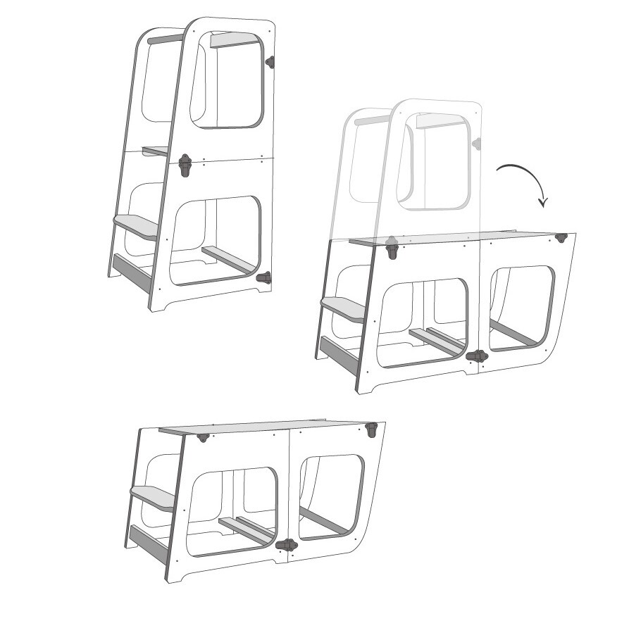 Convertible study desk / table and chair - Image 13