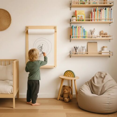 Wall-mounted drawing board