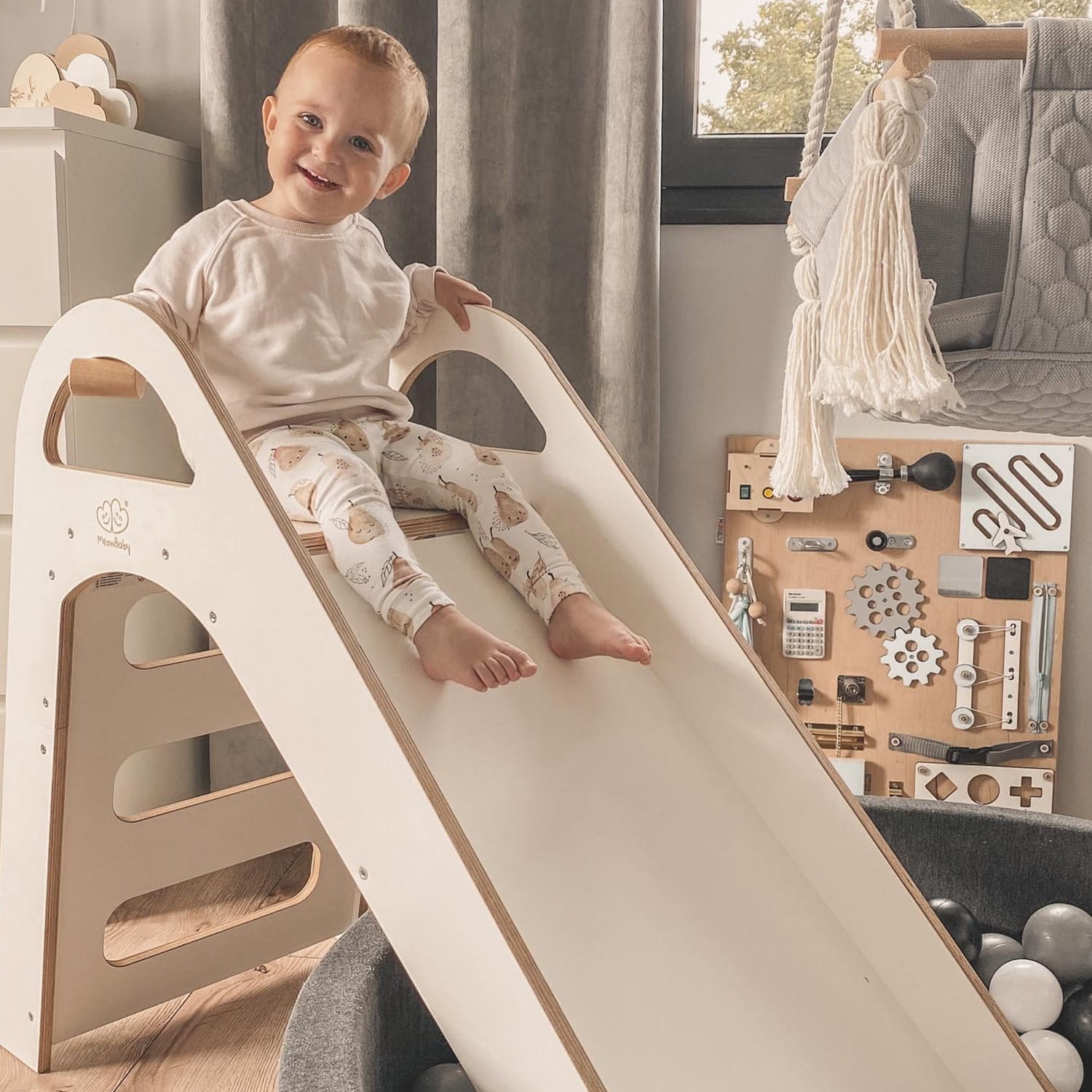 Puidust Scandi siseruumide liumägi lastele 87x46 cm - Pilt 18