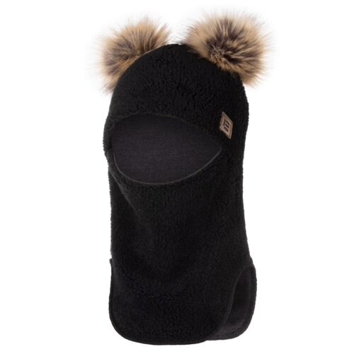 Black Winter Balaclava with Merino Lining