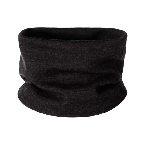 Black merino wool tube scarf – one size
