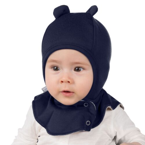 Blue Merino Wool Baby Beanie