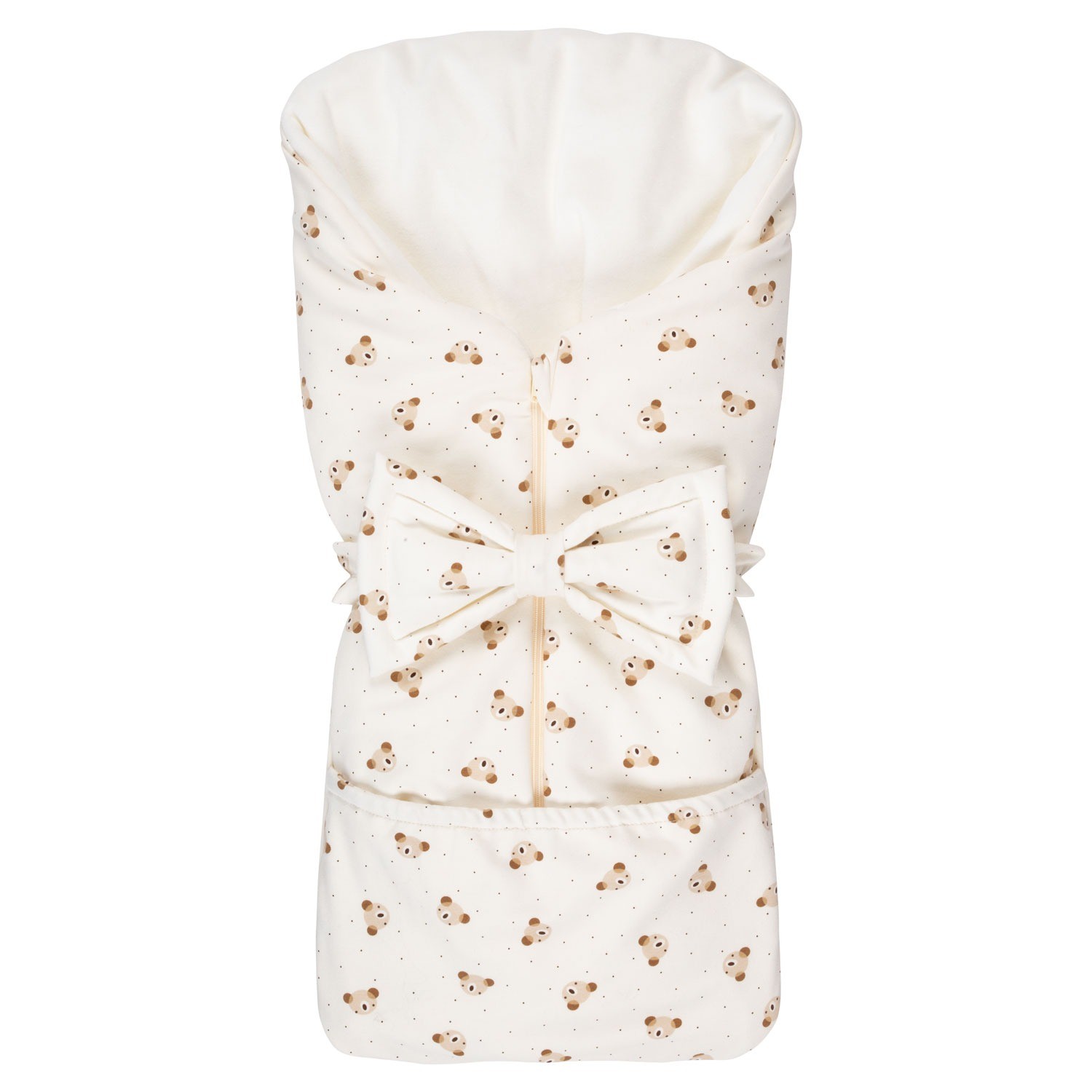 Baby Sleeping Bag and Blanket with Fringe – Beige/White, 0–6 Months - Image 2