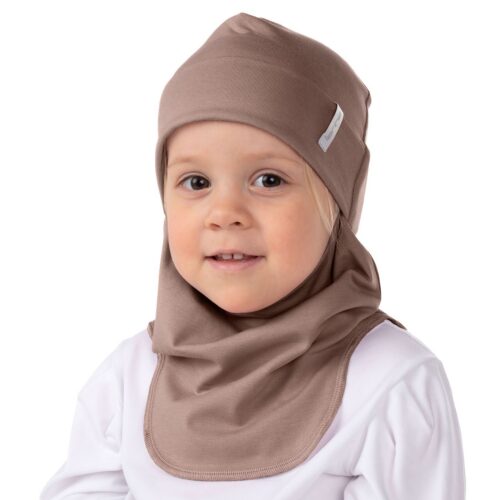 Brown-beige double-layered cotton balaclava