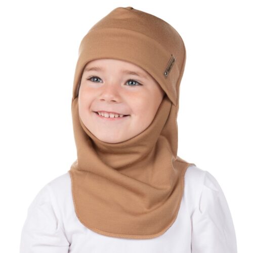 Brown merino wool beanie