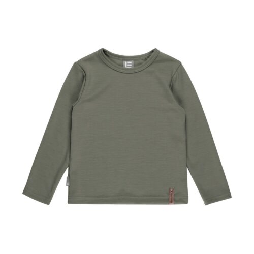 Laste meriinovillane särk – khaki/roheline