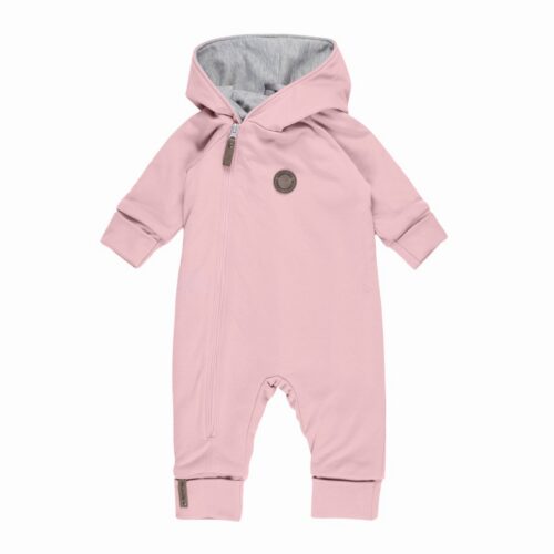 Merino wool baby onesie with a cotton lining – pink