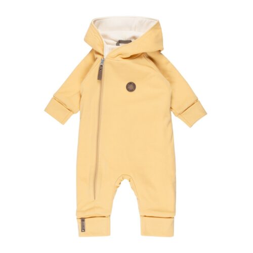 Merino wool baby onesie with a cotton lining – yellow