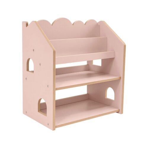 MeowBaby Montessori MDF-majakujuline raamaturiiul - Roosa