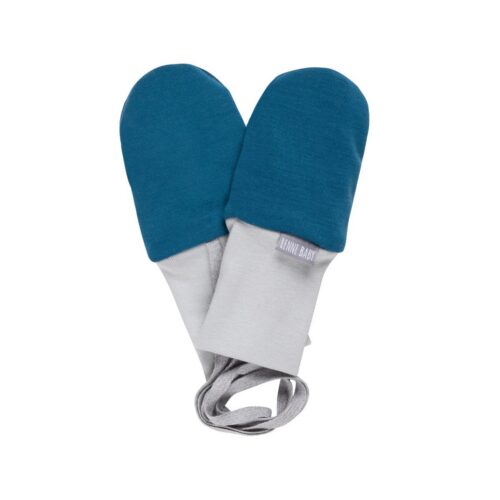 Merino Wool Baby Mittens – Petrol Blue