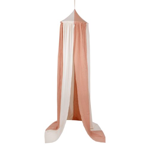 Cotton Canopy - Rust-Colored Checkered Circus