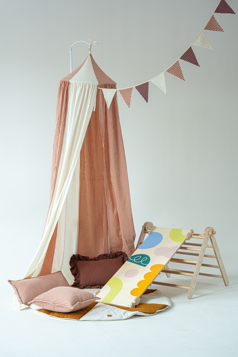 Cotton Canopy - Rust-Colored Checkered Circus - Image 2