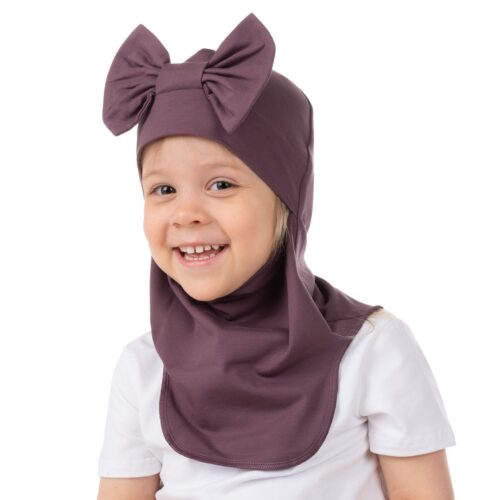 Lilla lehviga puuvillane balaklava